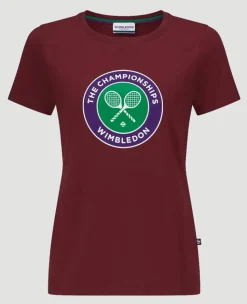 Wimbledon Women's Championships Logo T-Shirt - Oxblood-Women Tops & T-Shirts