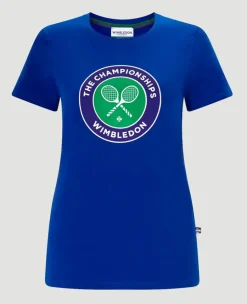 Wimbledon Women's Championships Logo T-Shirt - Ocean Blue-Women Tops & T-Shirts