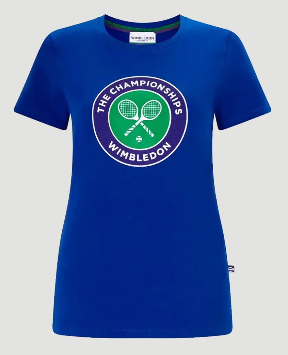 Wimbledon Women's Championships Logo T-Shirt - Ocean Blue-Women Tops & T-Shirts