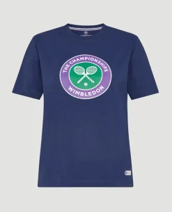 Wimbledon Womens Championships Logo T-Shirt - Navy-Women Tops & T-Shirts