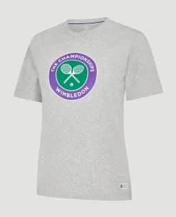 Wimbledon Womens Championships Logo T-Shirt - Grey-Women Tops & T-Shirts