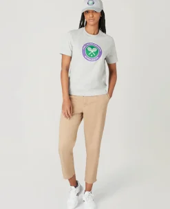 Wimbledon Womens Championships Logo T-Shirt - Grey-Women Tops & T-Shirts
