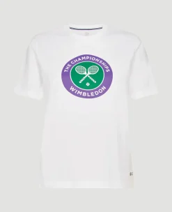 Wimbledon Womens Championships Logo T-Shirt - White-Women Tops & T-Shirts