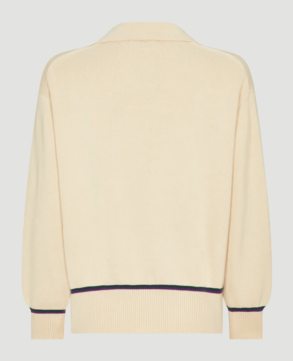 Wimbledon Womens Collared Open Neck Sweater-Women Knitwear