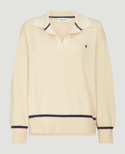 Wimbledon Womens Collared Open Neck Sweater-Women Knitwear