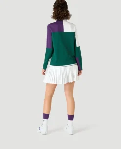 Wimbledon Womens Contrast Skort - White-Women Dresses & Skorts|Dresses & Skirts