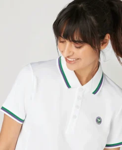 Wimbledon Women's Core Performance Polo - White-Women Tops & T-Shirts|Tops & T-Shirts