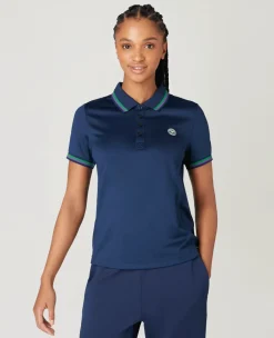 Wimbledon Women's Core Performance Polo - Navy-Women Tops & T-Shirts|Tops & T-Shirts
