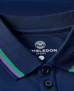 Wimbledon Women's Core Performance Polo - Navy-Women Tops & T-Shirts|Tops & T-Shirts