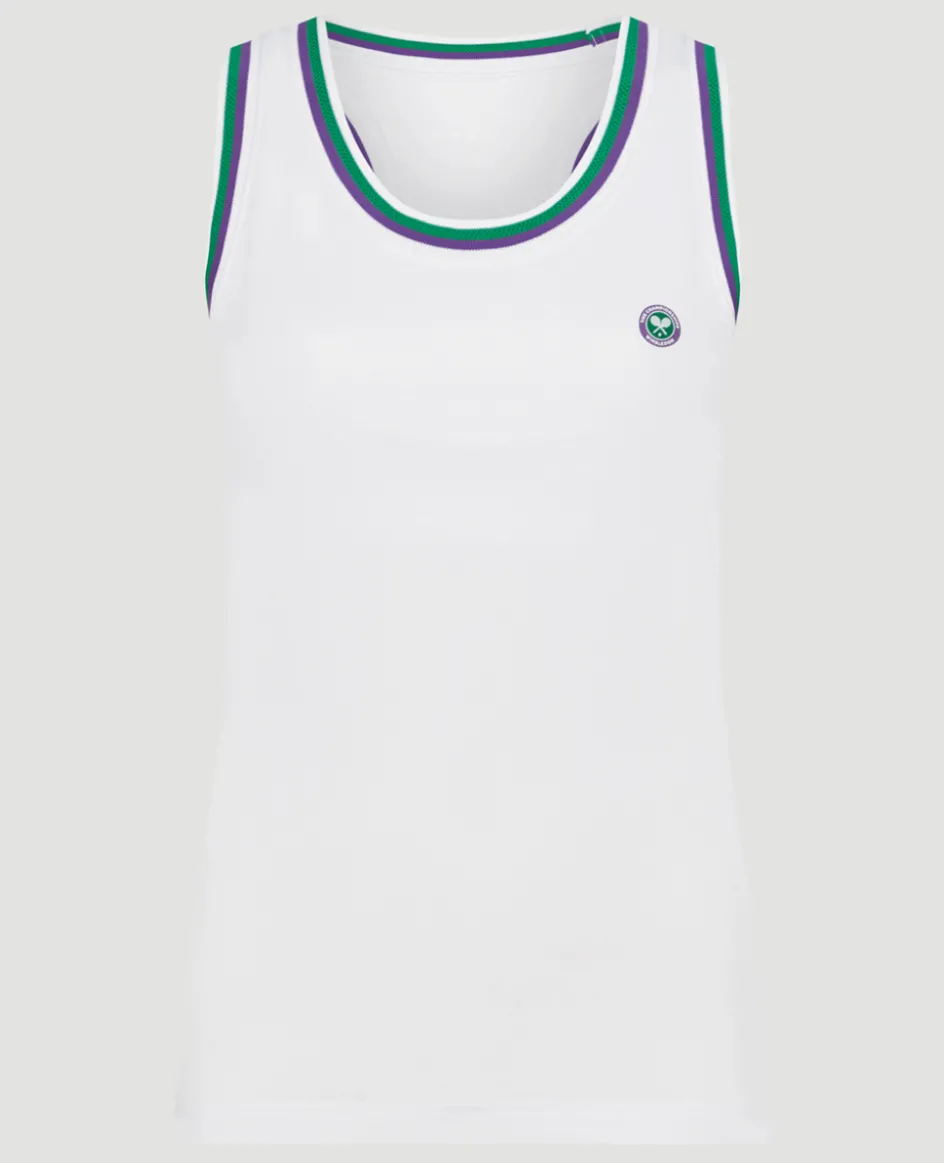 Wimbledon Women's Core Performance Tank - White-Women Tops & T-Shirts