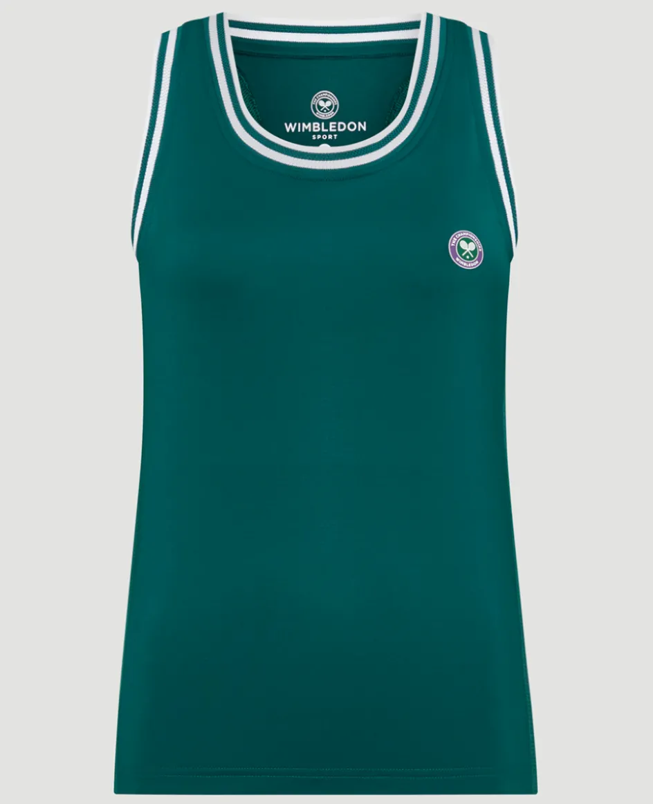 Wimbledon Women's Core Performance Tank - Green-Women Tops & T-Shirts