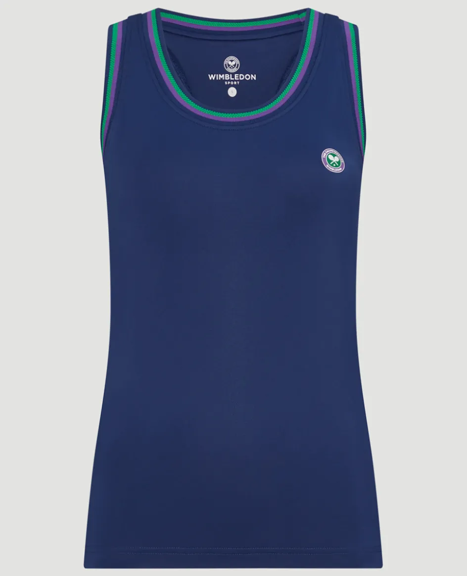 Wimbledon Women's Core Performance Tank - Navy-Women Tops & T-Shirts|Tops & T-Shirts