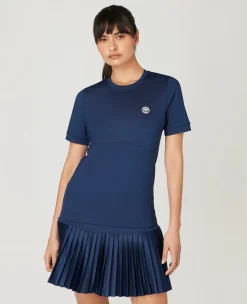 Wimbledon Women's Core Performance Tee - Navy-Women Tops & T-Shirts|Tops & T-Shirts