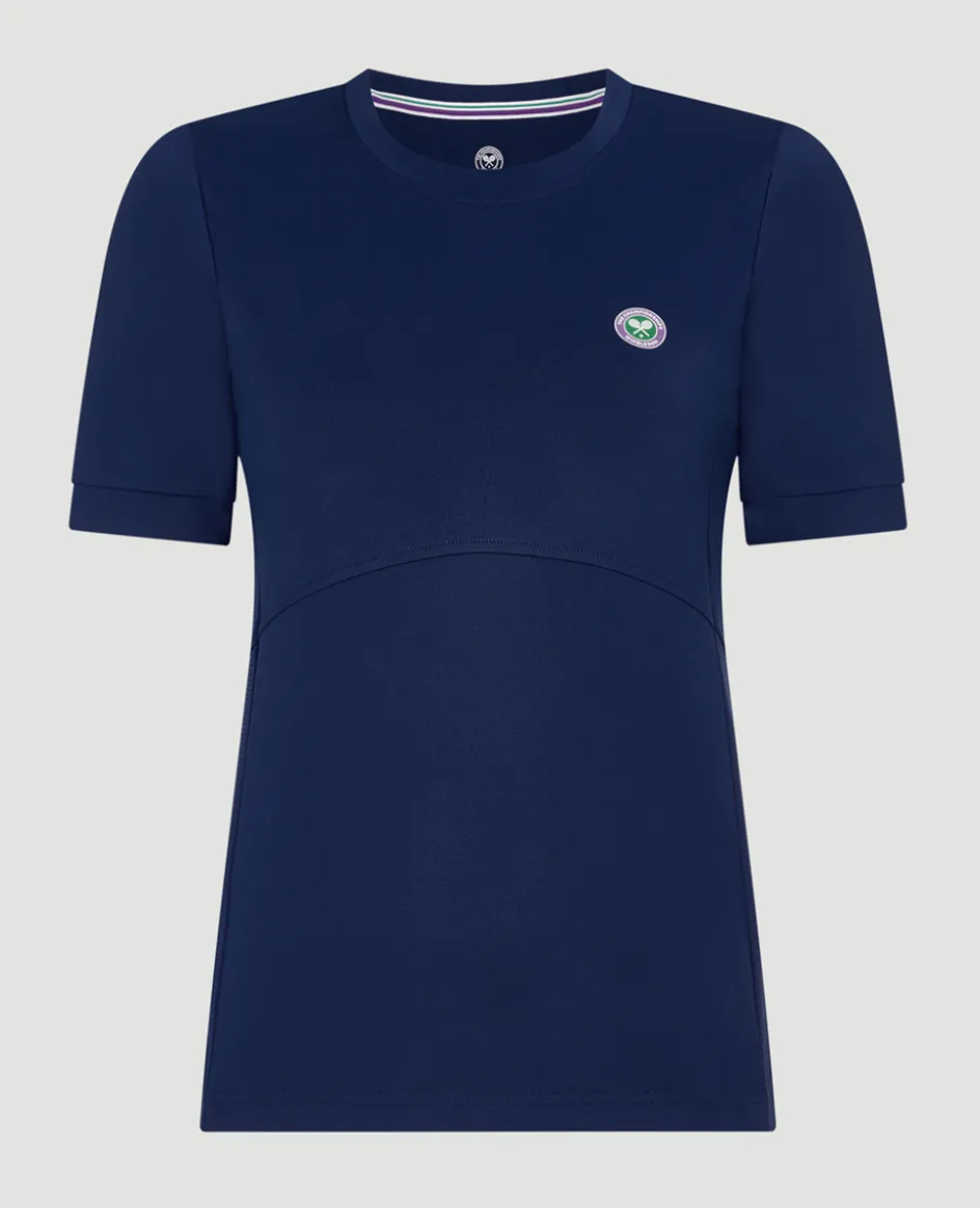 Wimbledon Women's Core Performance Tee - Navy-Women Tops & T-Shirts|Tops & T-Shirts