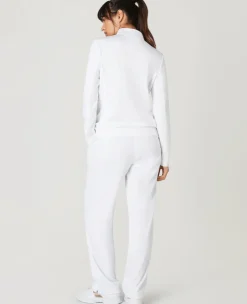 Wimbledon Women's Core Performance 1/4 Zip Training Top - White-Women Sweatshirts & Hoodies|Sweatshirts & Hoodies