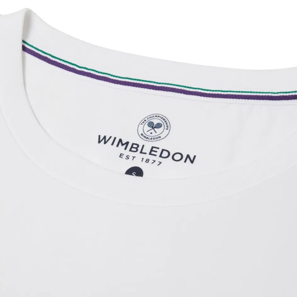 Wimbledon Women's Court Word Cotton T-shirt - White-Women Tops & T-Shirts
