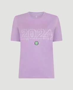 Wimbledon Womens 2024 Dated T-Shirt - Purple-Women Tops & T-Shirts