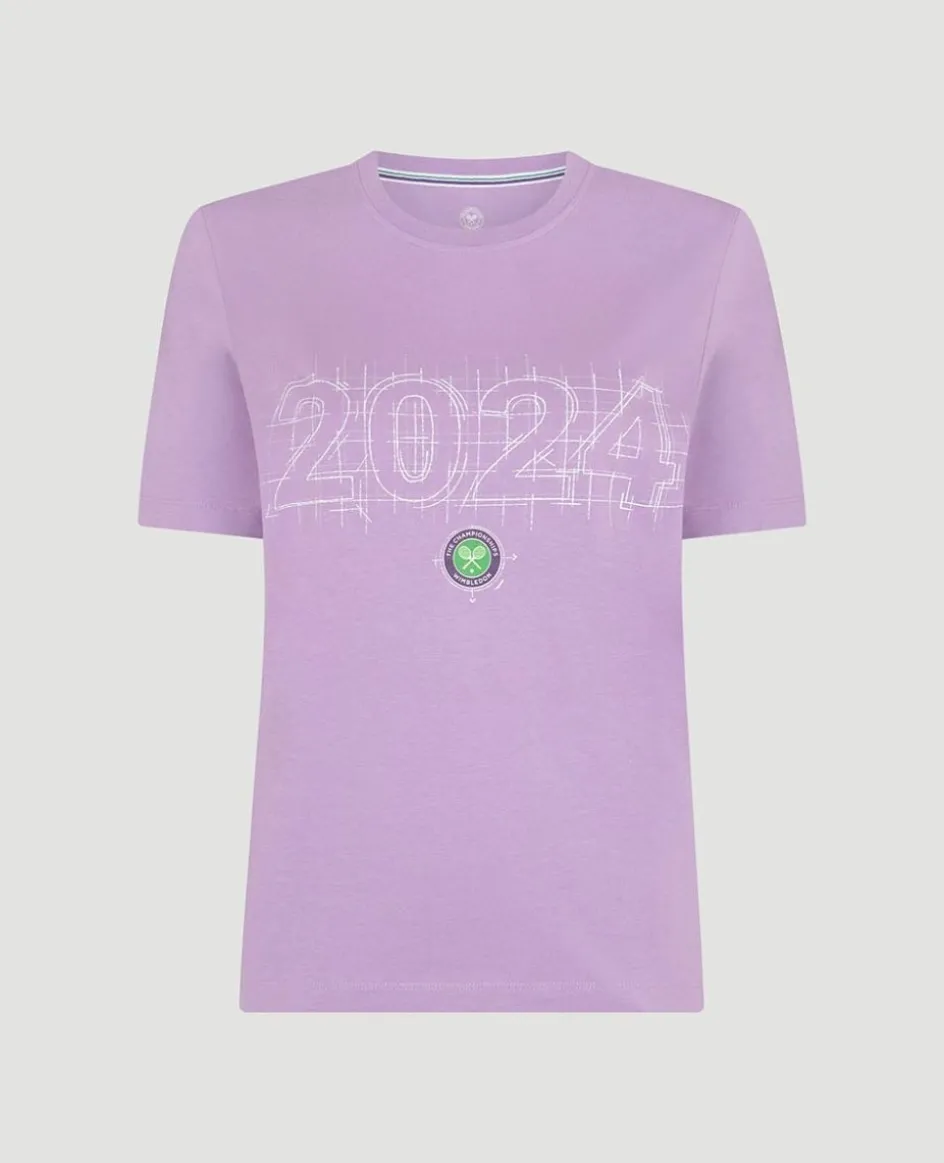 Wimbledon Womens 2024 Dated T-Shirt - Purple-Women Tops & T-Shirts