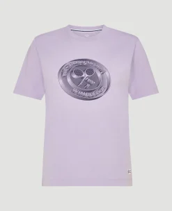 Wimbledon Womens 3D Logo T-Shirt - Lilac-Women Tops & T-Shirts