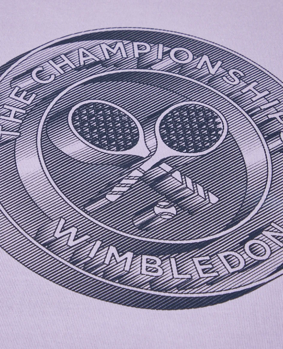 Wimbledon Womens 3D Logo T-Shirt - Lilac-Women Tops & T-Shirts