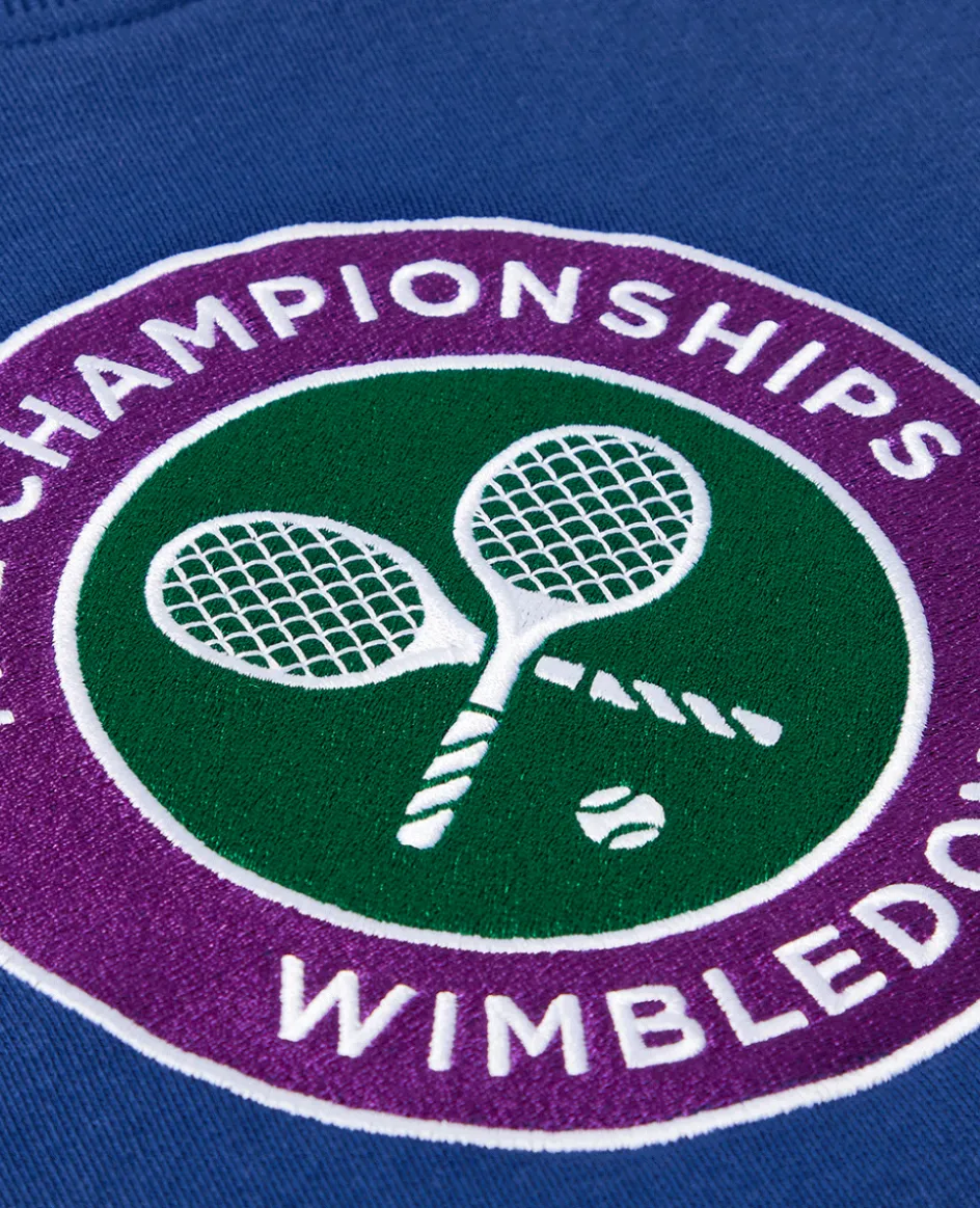 Wimbledon Women's Embroidered Logo Sweatshirt - Navy-Women Sweatshirts & Hoodies