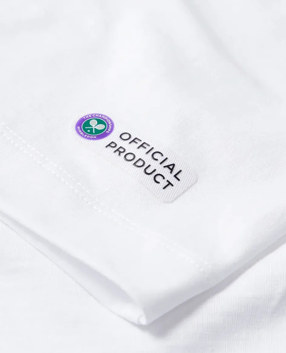 Wimbledon Womens Floral Logo T-Shirt - White-Women Tops & T-Shirts