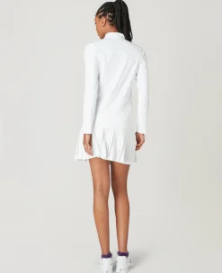 Wimbledon Womens Jacquard 1/4 Zip Top - White-Women Sweatshirts & Hoodies|Sweatshirts & Hoodies