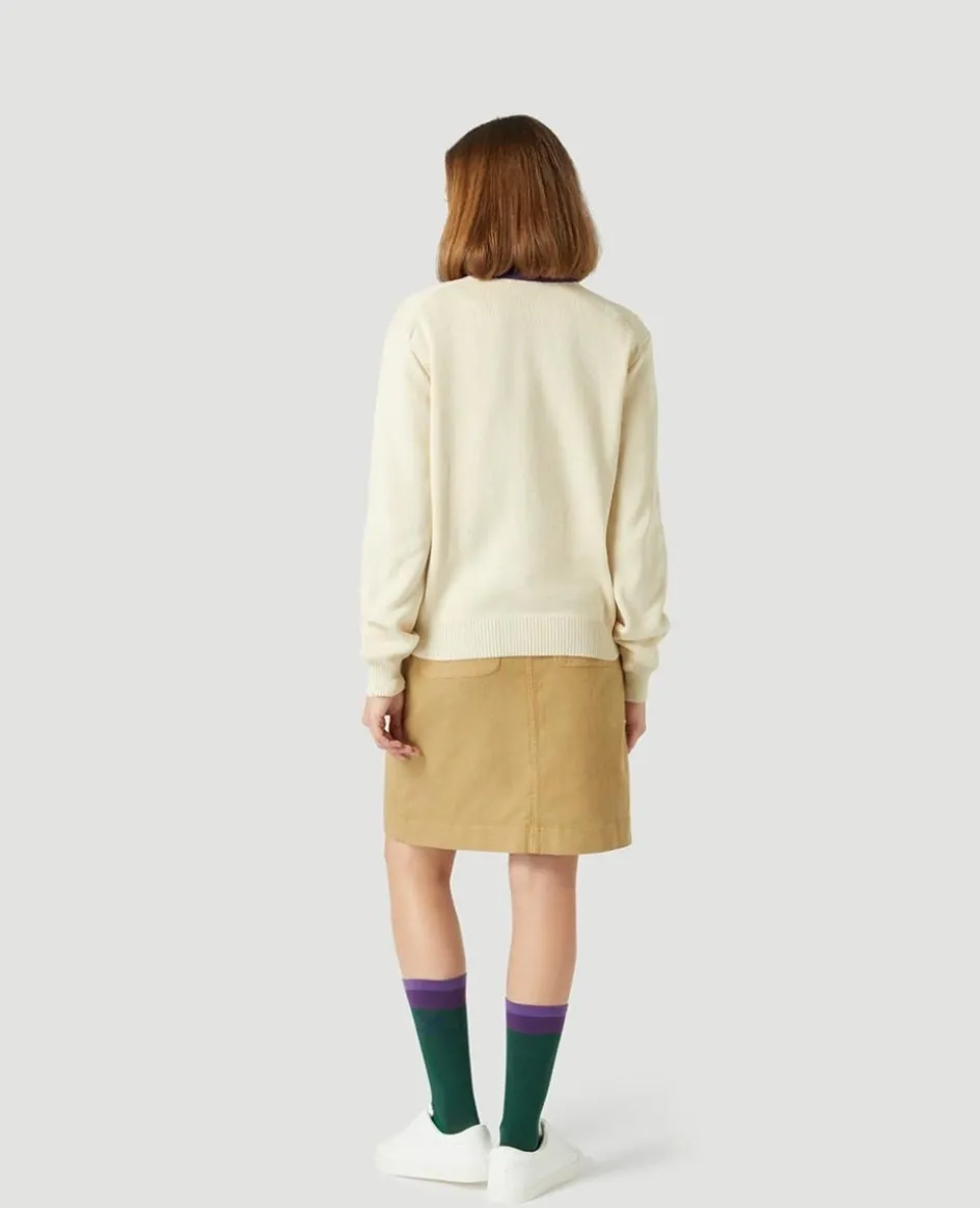 Wimbledon Womens Knit Cardigan - Cream-Women Knitwear