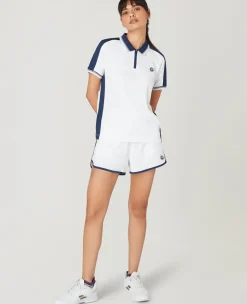 Wimbledon Womens Layered Shorts - White & Navy-Women Trousers & Shorts|Trousers & Shorts