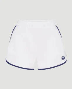 Wimbledon Womens Layered Shorts - White & Navy-Women Trousers & Shorts|Trousers & Shorts