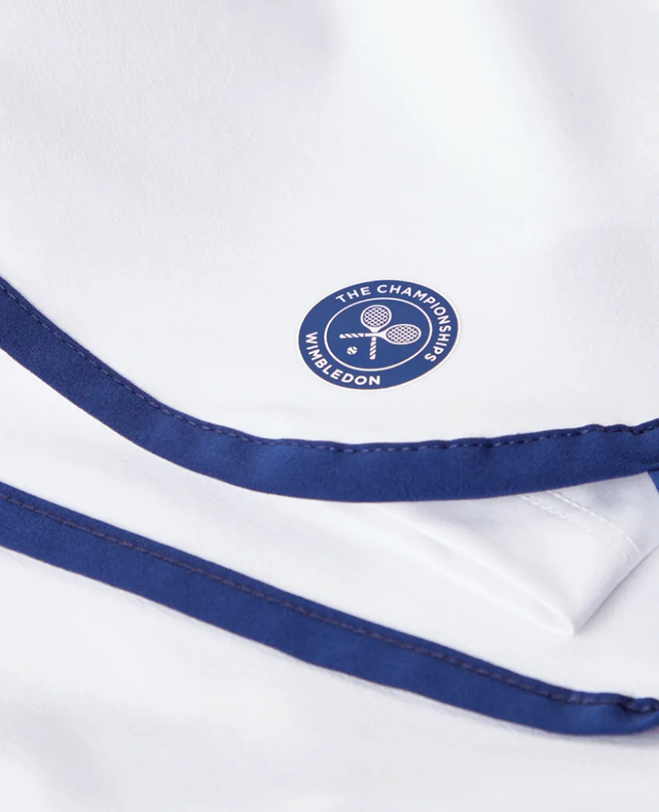 Wimbledon Womens Layered Shorts - White & Navy-Women Trousers & Shorts|Trousers & Shorts