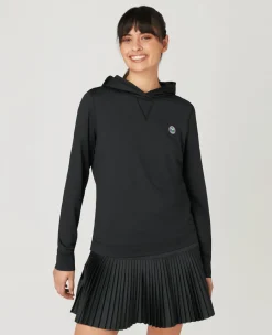 Wimbledon Womens Light Performance Hoody - Black-Women Sweatshirts & Hoodies|Sweatshirts & Hoodies