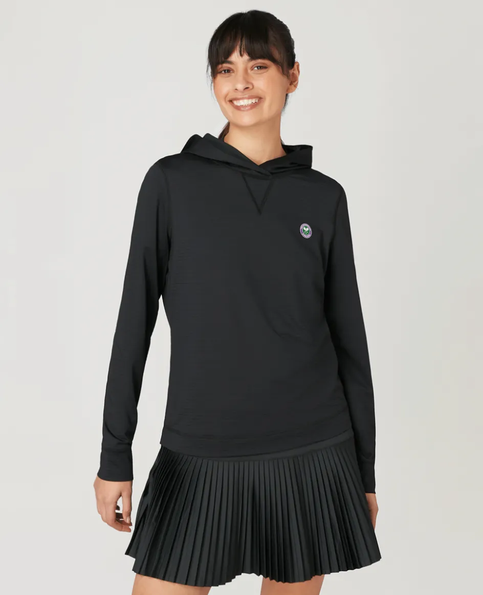 Wimbledon Womens Light Performance Hoody - Black-Women Sweatshirts & Hoodies|Sweatshirts & Hoodies