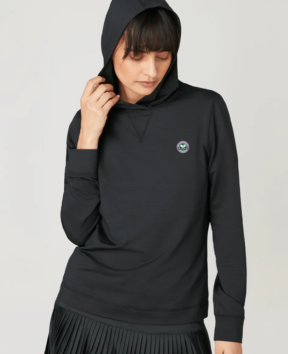 Wimbledon Womens Light Performance Hoody - Black-Women Sweatshirts & Hoodies|Sweatshirts & Hoodies