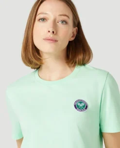 Wimbledon Womens Logo Badge T-Shirt - Green-Women Tops & T-Shirts