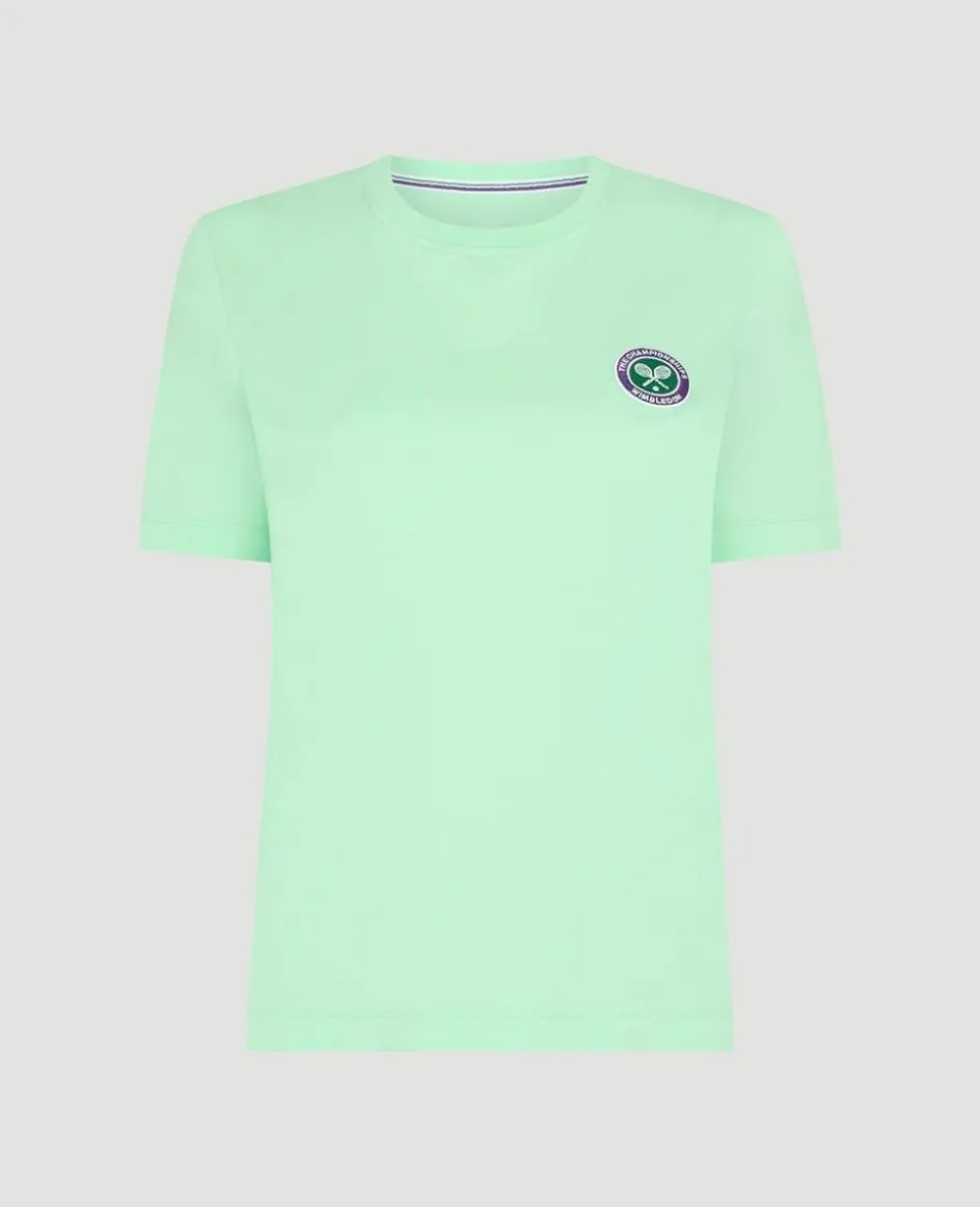 Wimbledon Womens Logo Badge T-Shirt - Green-Women Tops & T-Shirts