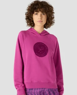 Wimbledon Womens Logo Hoodie - Purple-Women Sweatshirts & Hoodies
