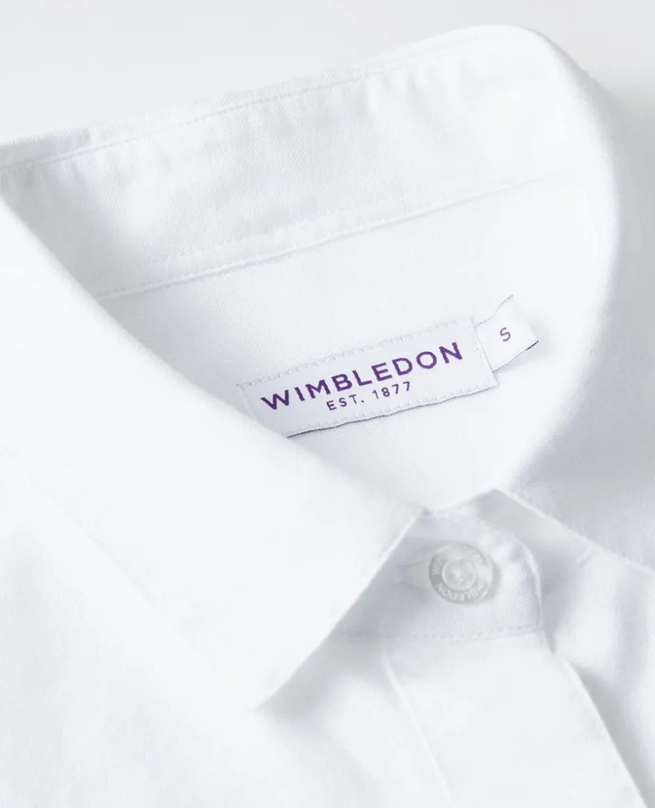 Wimbledon Womens Oxford Shirt - White-Women Tops & T-Shirts