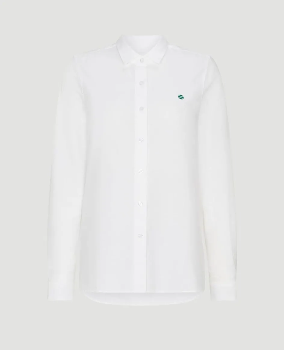 Wimbledon Womens Oxford Shirt - White-Women Tops & T-Shirts