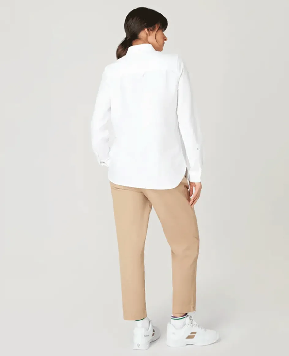 Wimbledon Womens Oxford Shirt - White-Women Tops & T-Shirts