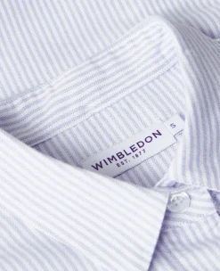 Wimbledon Womens Oxford Stripe Shirt - Lilac-Women Tops & T-Shirts