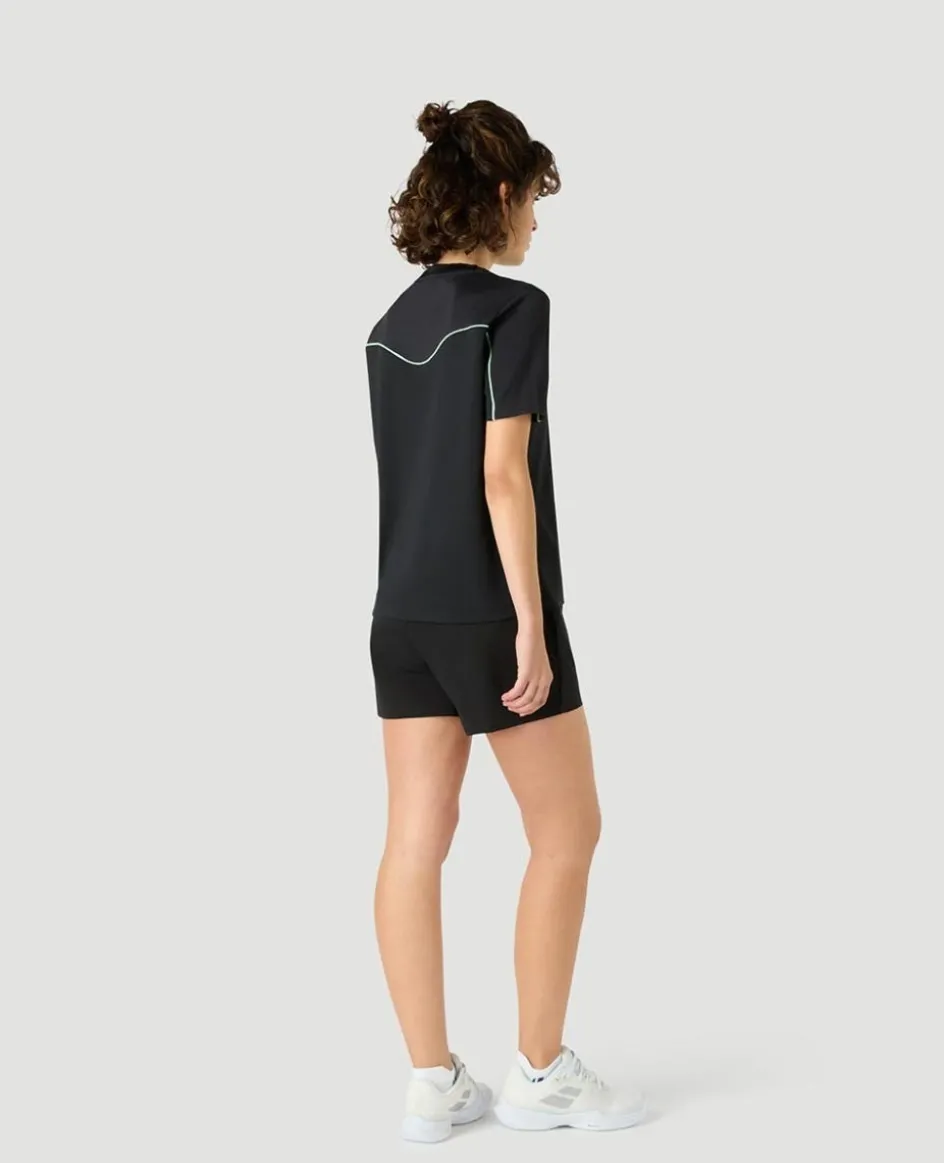 Wimbledon Womens Performance Curve T-Shirt - Green-Women Tops & T-Shirts|Tops & T-Shirts