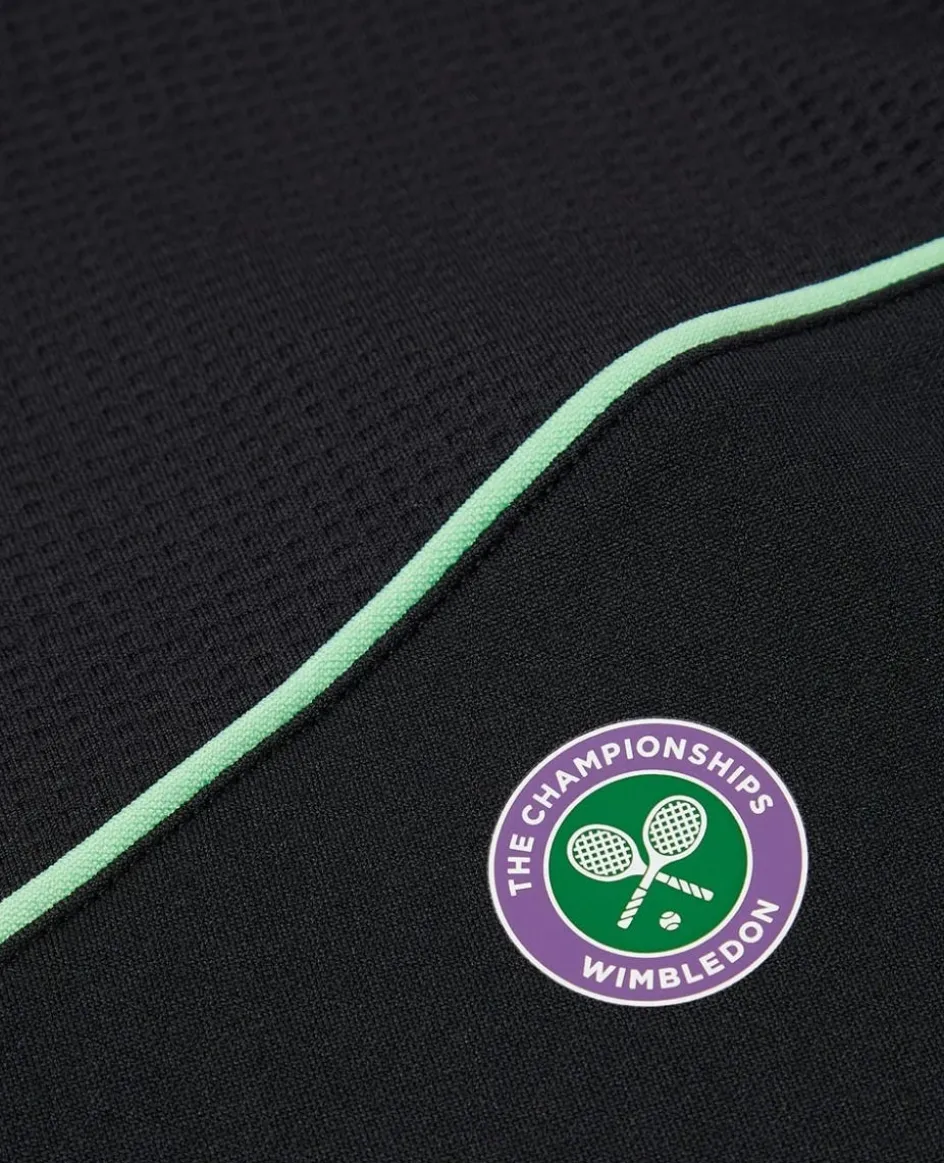 Wimbledon Womens Performance Curve T-Shirt - Green-Women Tops & T-Shirts|Tops & T-Shirts