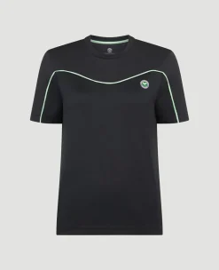 Wimbledon Womens Performance Curve T-Shirt - Green-Women Tops & T-Shirts|Tops & T-Shirts