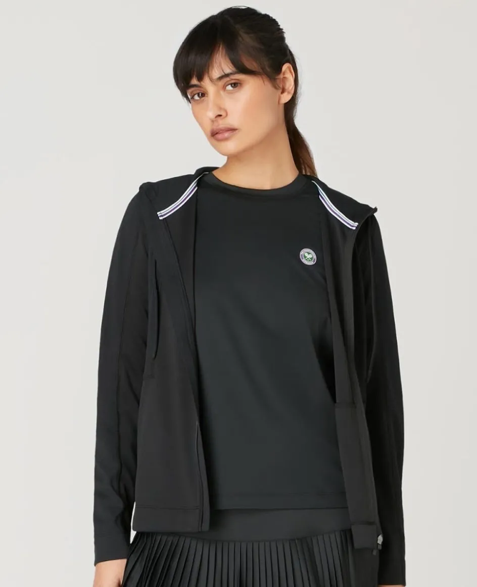 Wimbledon Womens Performance Hoody - Black-Women Sweatshirts & Hoodies|Sweatshirts & Hoodies