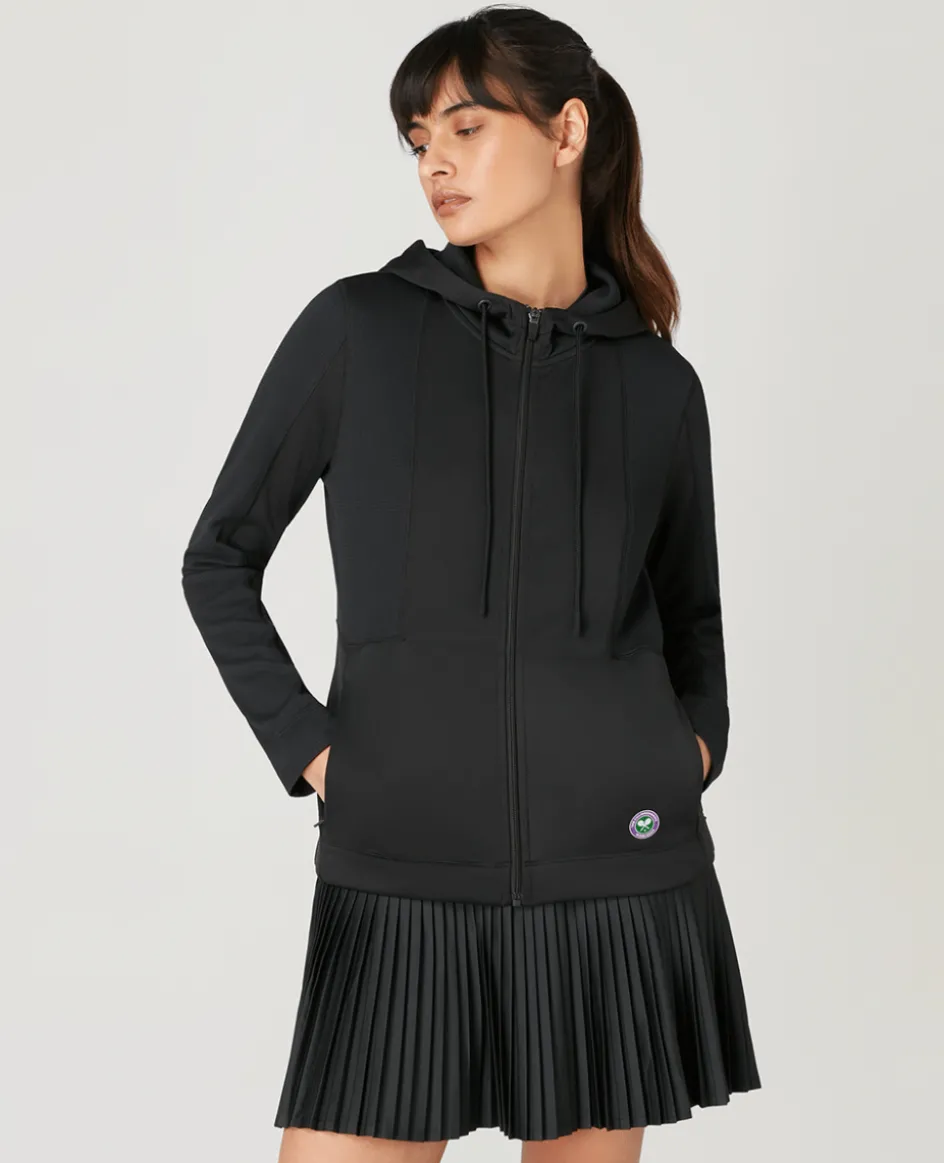 Wimbledon Womens Performance Hoody - Black-Women Sweatshirts & Hoodies|Sweatshirts & Hoodies
