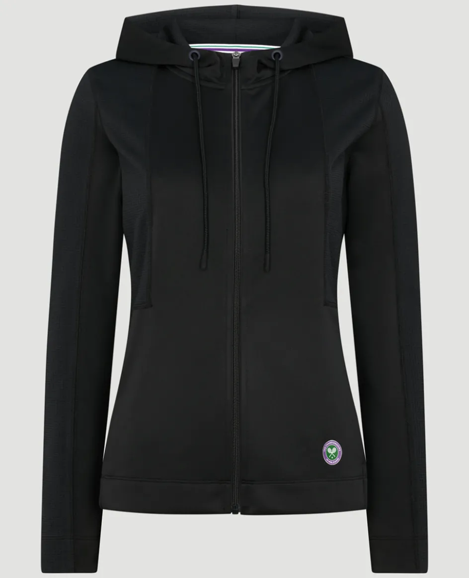 Wimbledon Womens Performance Hoody - Black-Women Sweatshirts & Hoodies|Sweatshirts & Hoodies