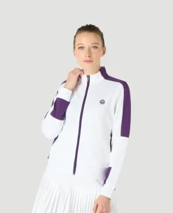 Wimbledon Womens Performance Panel Full Zip - White-Women Sweatshirts & Hoodies|Jackets & Coats