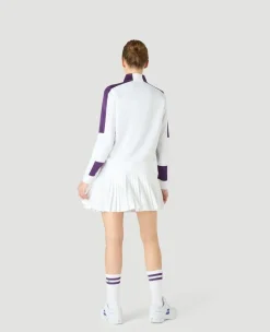 Wimbledon Womens Performance Panel Full Zip - White-Women Sweatshirts & Hoodies|Jackets & Coats