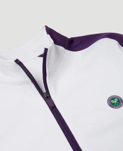 Wimbledon Womens Performance Panel Full Zip - White-Women Sweatshirts & Hoodies|Jackets & Coats